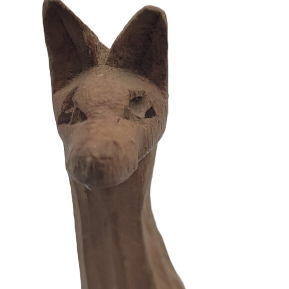 Llama, Llama Animal Hand Carved Wood Figurine Mom & Baby Brown Color Folk Art - Picture 4 of 9